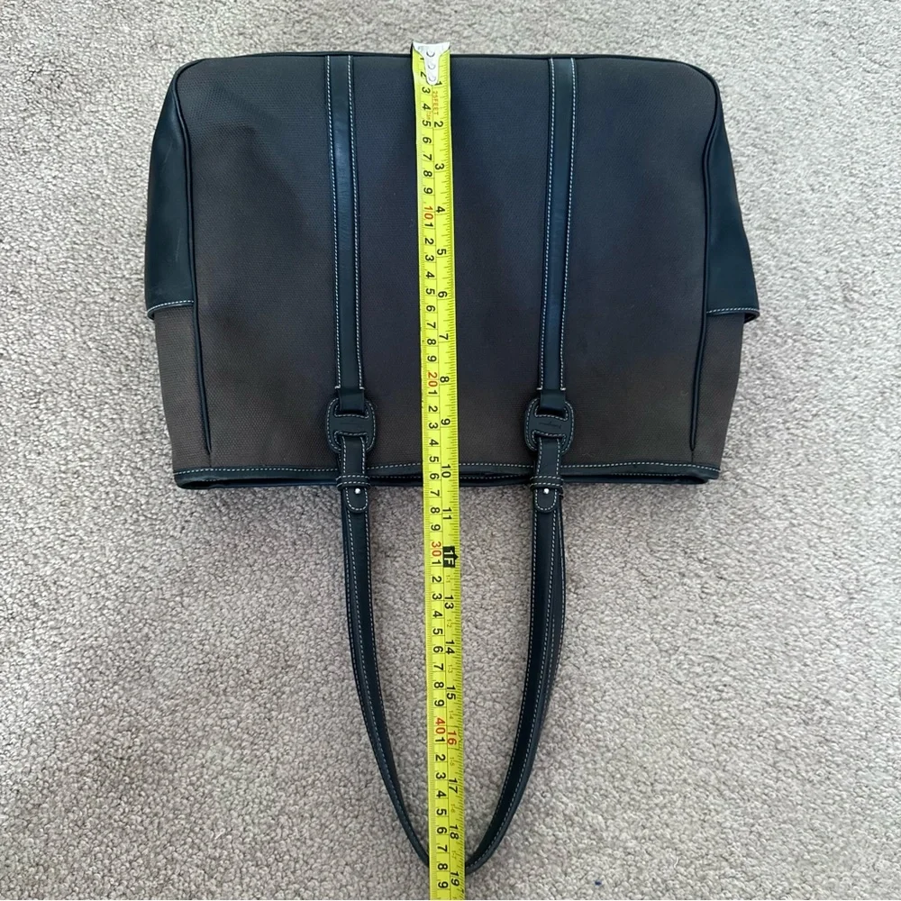 Salvatore Ferragamo Canvas Leather Tote Shoulder Bag
